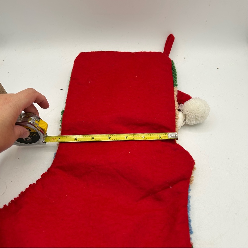 Festive Santa Christmas Stocking with Graphic knitted Santa with scarf - Picture 4 of 5